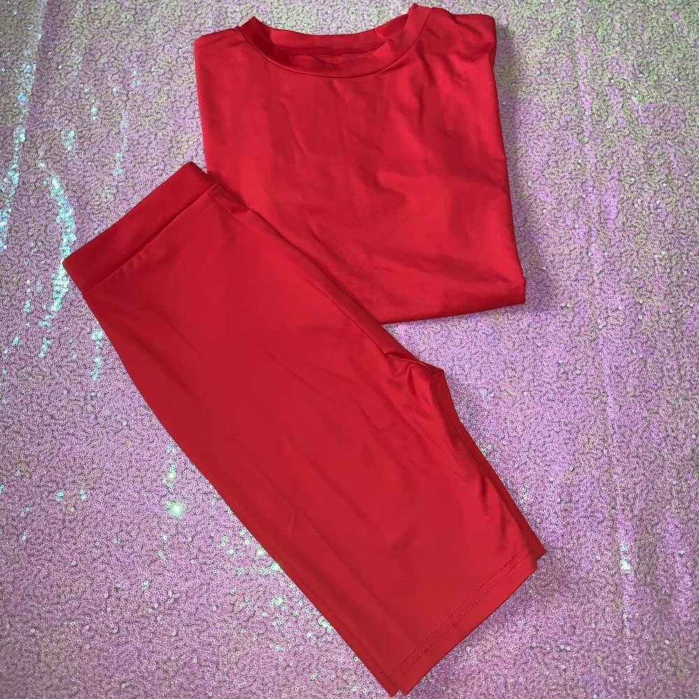 Red Shorts Set
